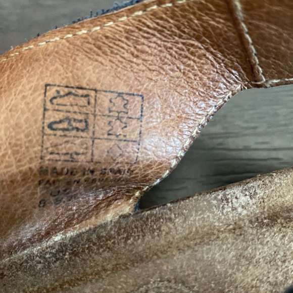 Toas Footwear leather upper navy and tan sandals men’s size 8.5 - Picture 7 of 7